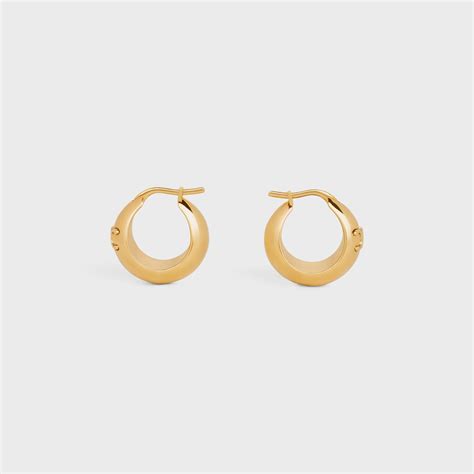 celine sparkles moon hoops earrings|Triomphe Sparkle Hoops in Strass and Brass with Gold Finish.